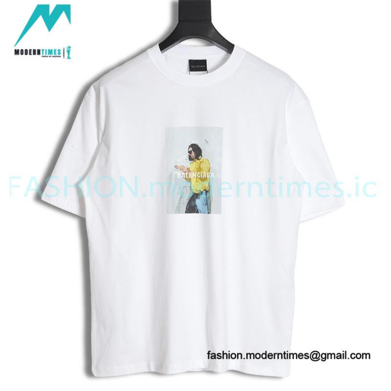 Balenciaga - Corri Digital Oil Painting Printed Short Sleeve T-shirt Balenciaga - Corri Digital Oil Painting Printed Short Sleeve T-shirt